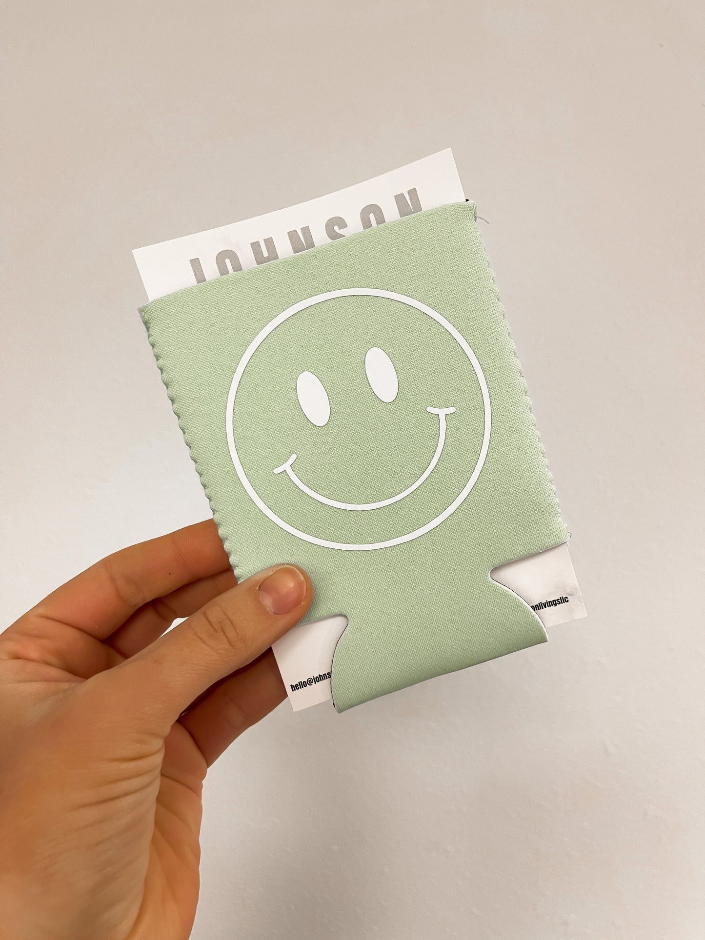 Happy Face Mint Can Sleeve