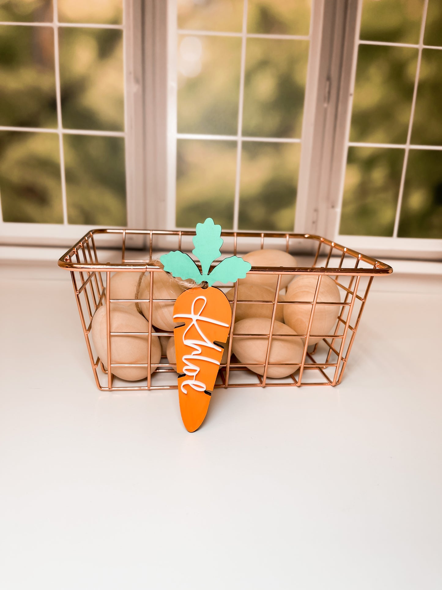 Carrot Easter Basket Name Tag | 3D Name Tag