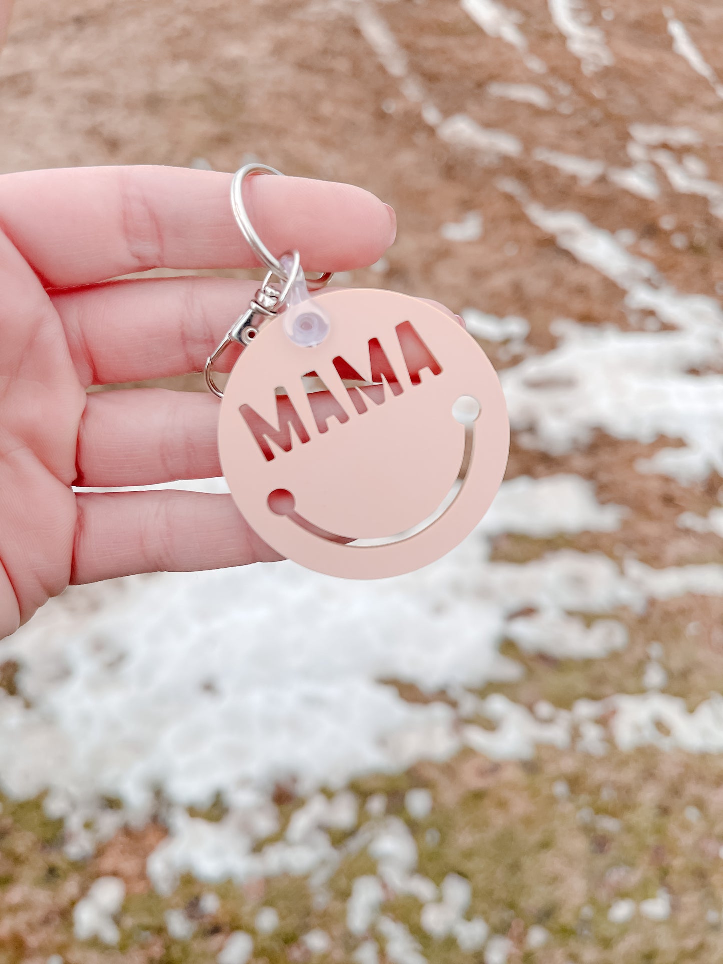 Happy Face Mama Keychains