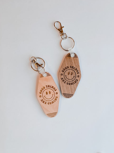 Good Things Are Coming Motel Keychains